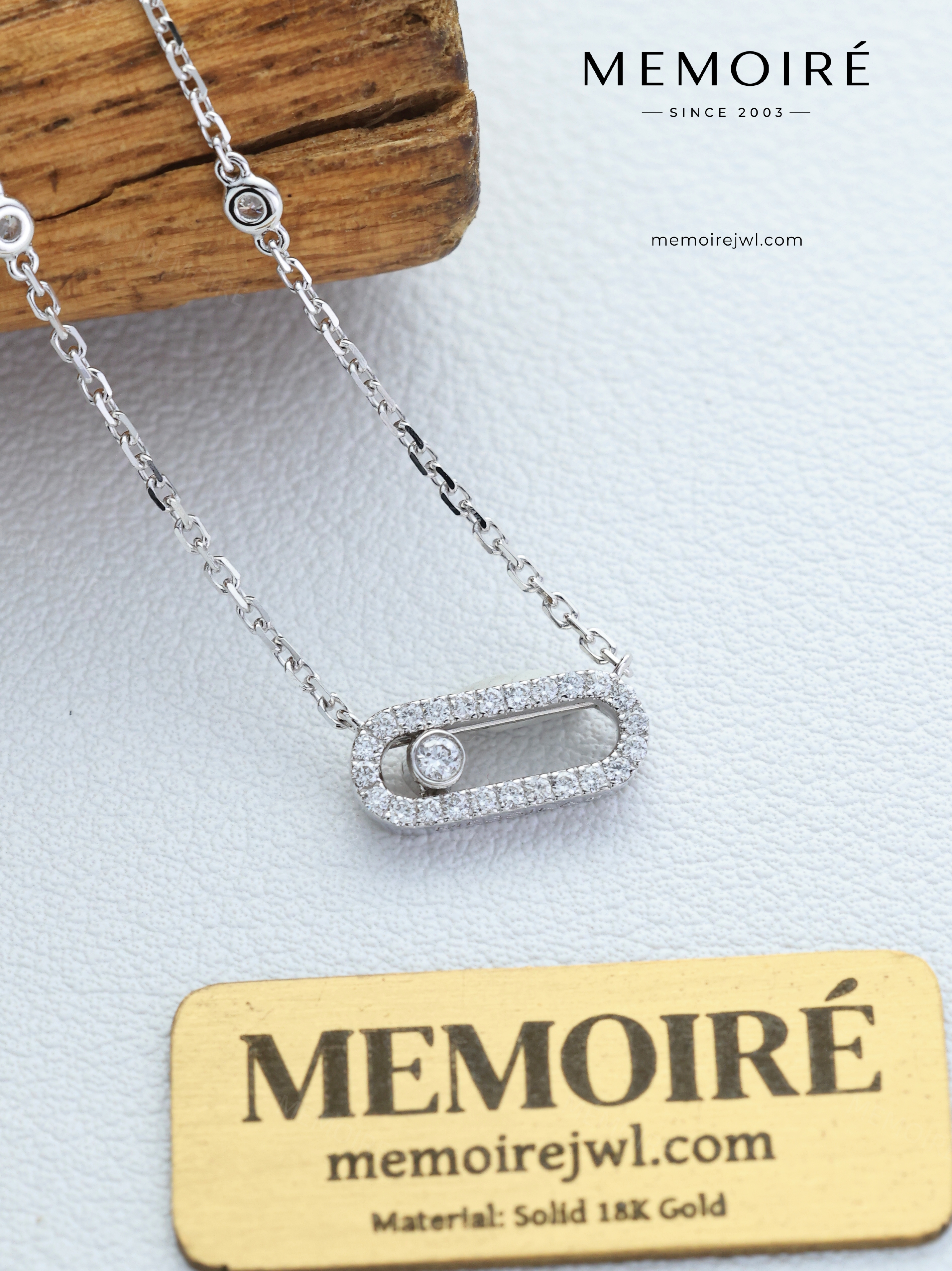 MEMOIRÉ 18K White Gold Small Dynamic Necklace